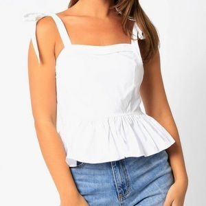 White Peplum Tank